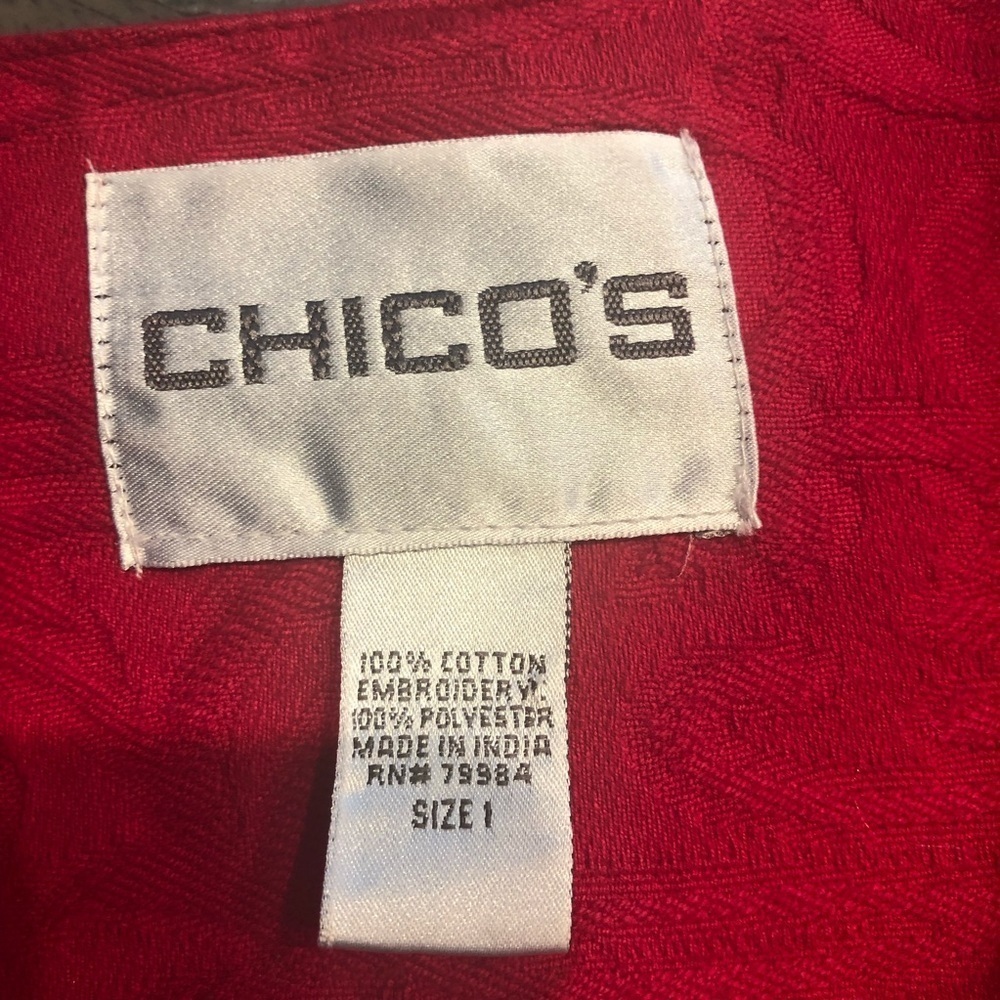 Chico’s Chambray Embroidered Cotton Ethnic Vest 1 - Picture 8 of 12